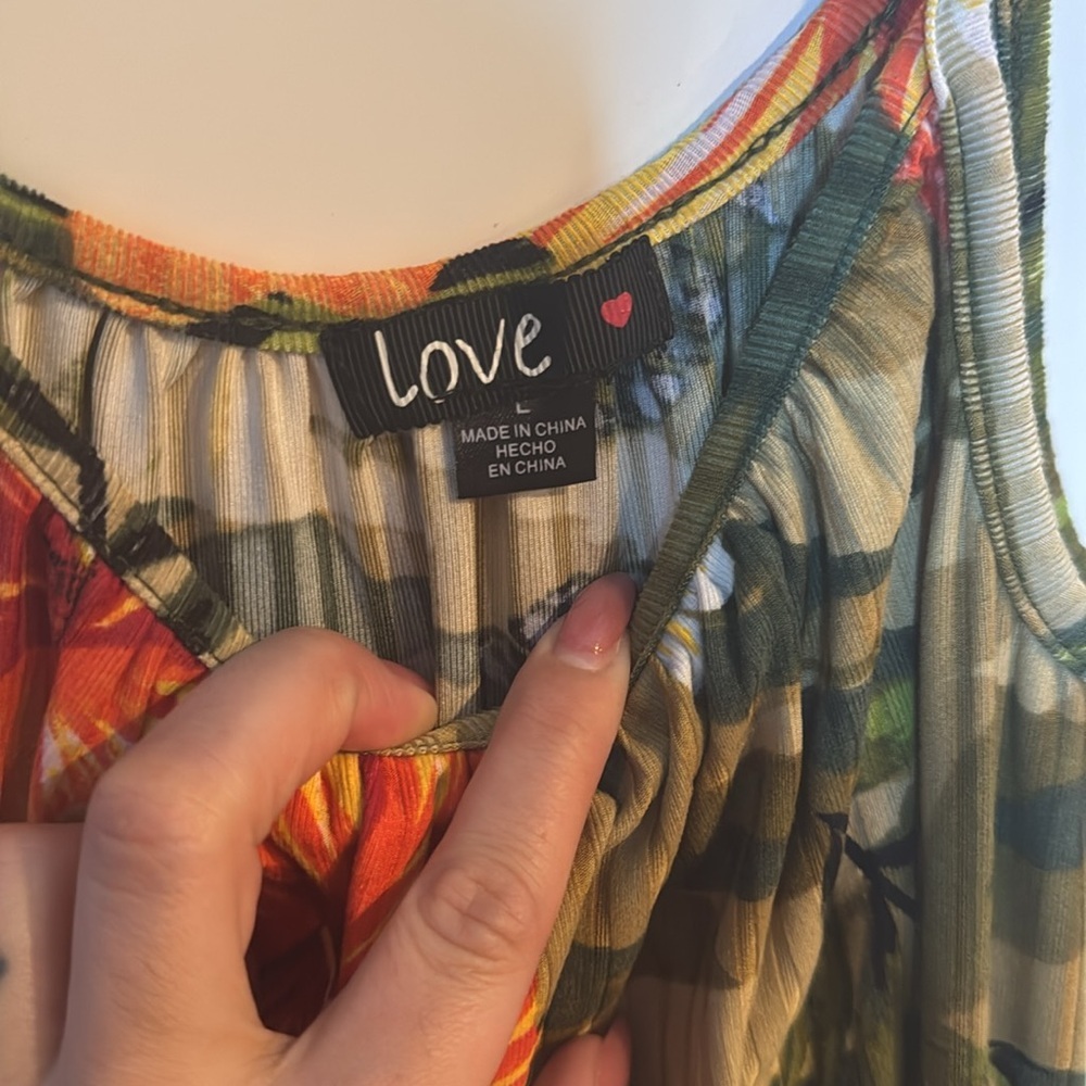 LOVE- Tropical Print Maxi Dress – Size Large - Picture 4 of 11